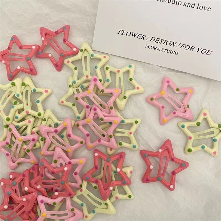 Y2K Aesthetic Star Hair Clips - Juneptune