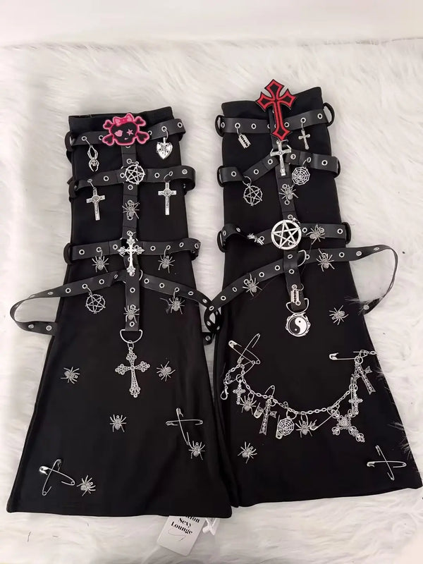 Crucifix Chain Gothic Leg Warmers