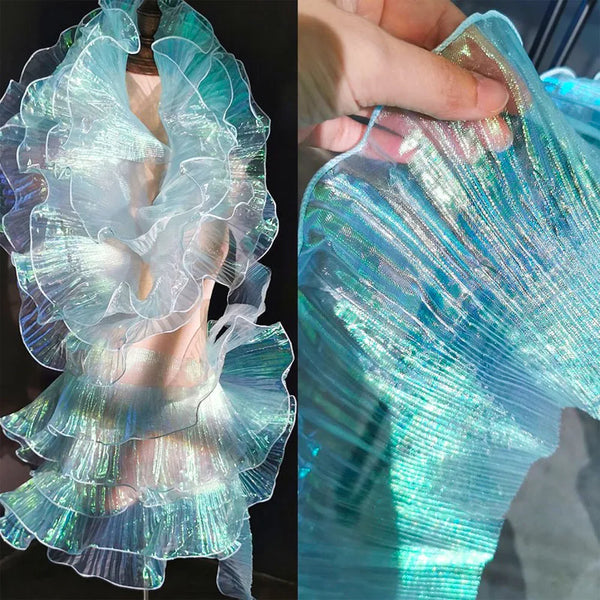 Iridescent Mermaid Organza DIY Ruffle Trim