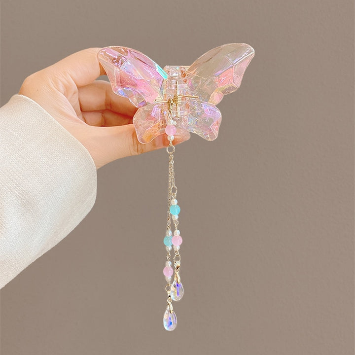 Kawaii Clear Crystal Butterfly Hair Claw - Juneptune