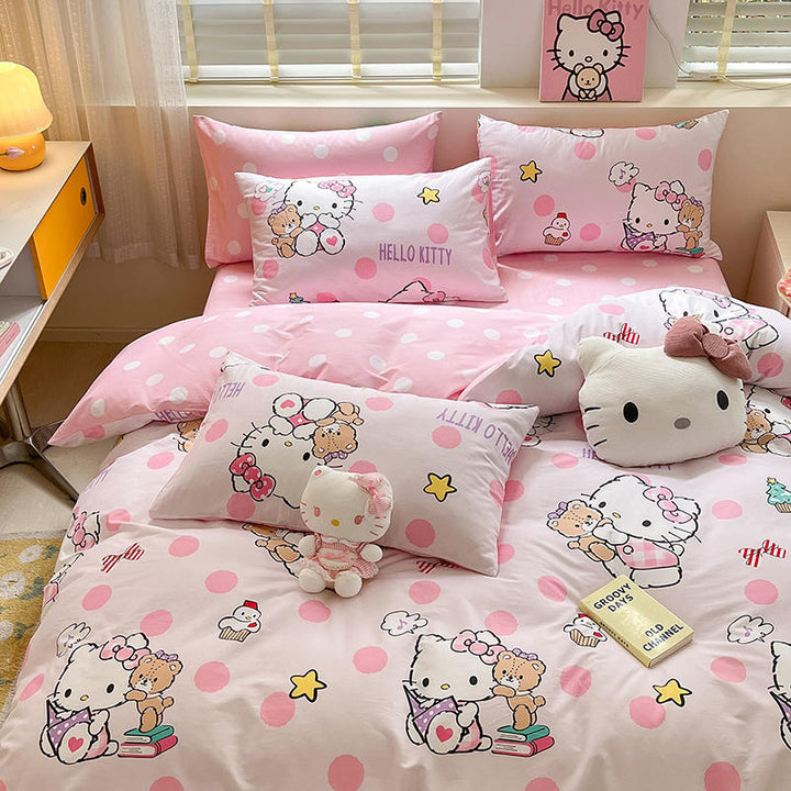Kawaii Sanrio Hello Kitty Bedding Set - Juneptune
