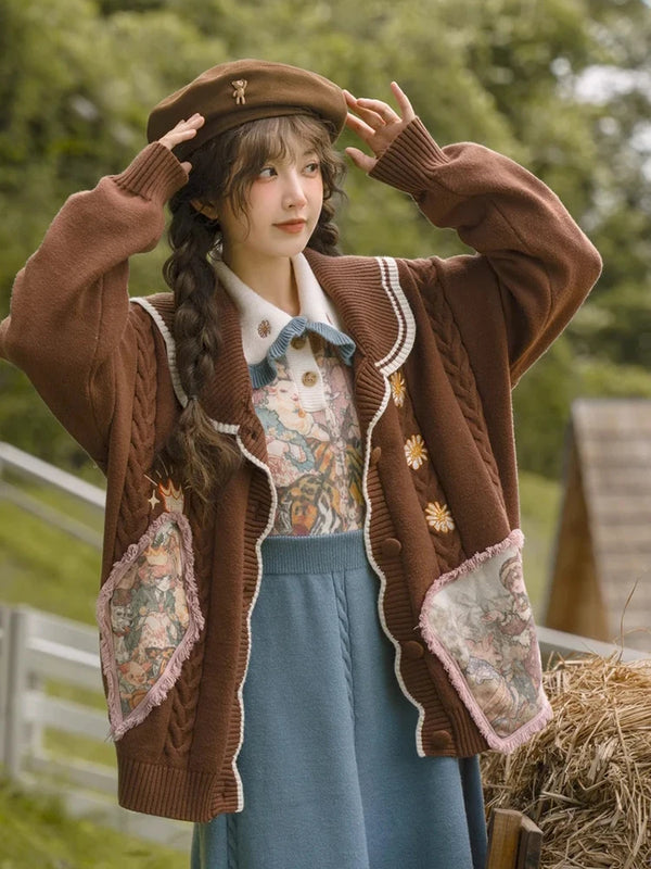 Cottage Harvest Sheep Cardigan