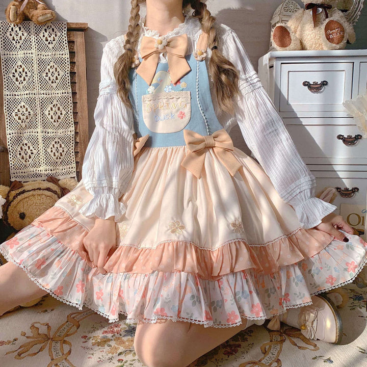 Kawaii Lolita Summer Dress With Bow - Juneptune
