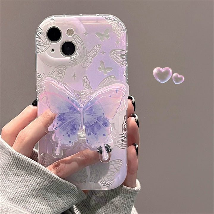 Aesthetic Gradient Butterfly iPhone Case With Grip - Juneptune