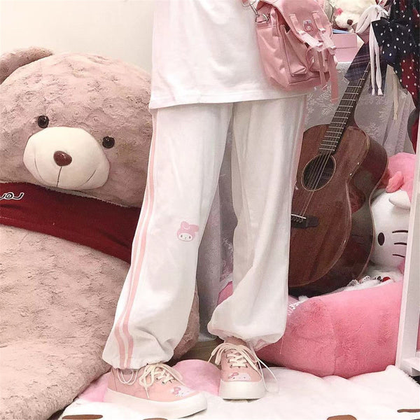 Kawaii Sanrio My Melody Pink Loose Pants - Juneptune