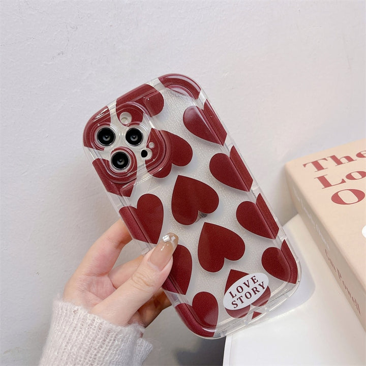 Cute Wine Red Hearts iPhone Case - Juneptune