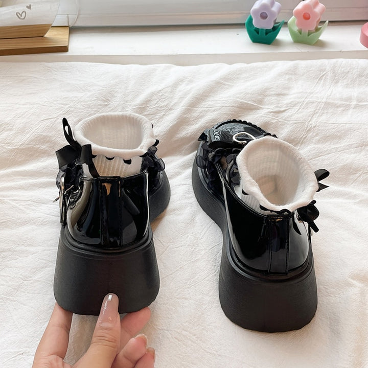 Sweet Lace Bowknot Lolita Shoes - Juneptune