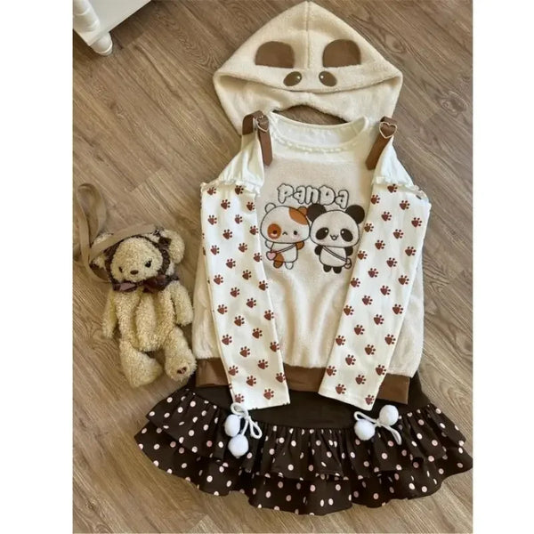 Polka Dot Panda Outfit Set