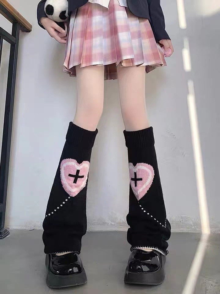 Gothic Lolita Double Printed Leg Warmers - Juneptune