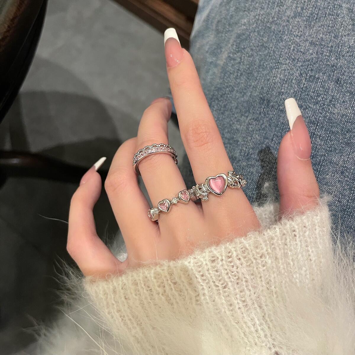 Princess Pink Adjustable Rings – Juneptune