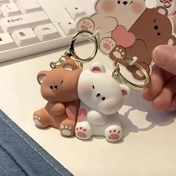 Kawaii Bear Couple Magnetic Keychain