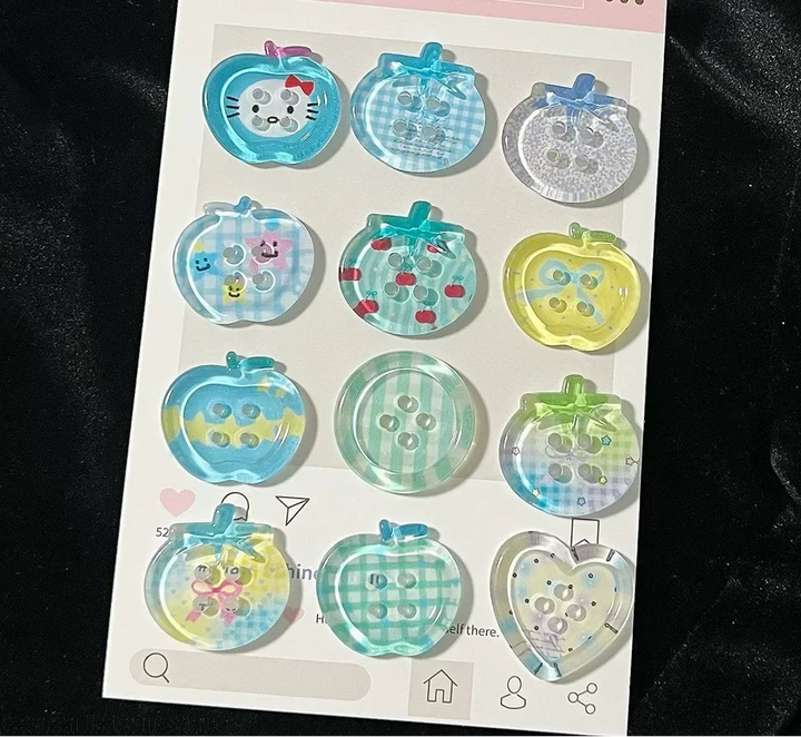 Kawaii Fruit Button Charms – Juneptune