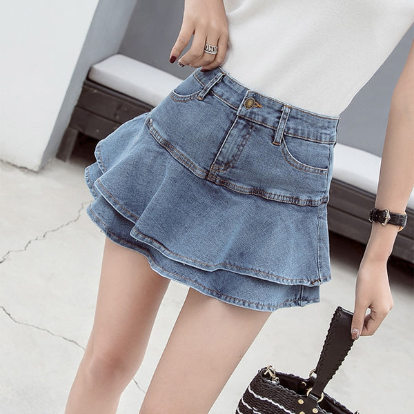 Kawaii Denim Mini Skirt - Juneptune