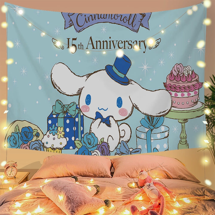 Sanrio Kawaii Cinnamoroll Wall Decoration Tapestry - Juneptune