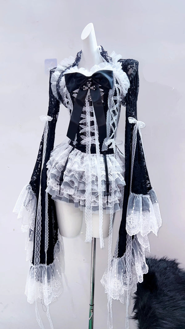 Moonlit Lace Gothic Doll Outfit Set