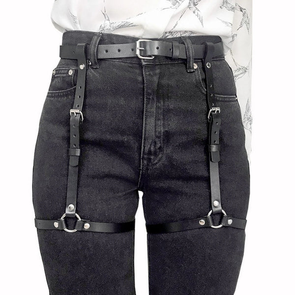 Gothic Strapped Waist–Thigh Harness Belt