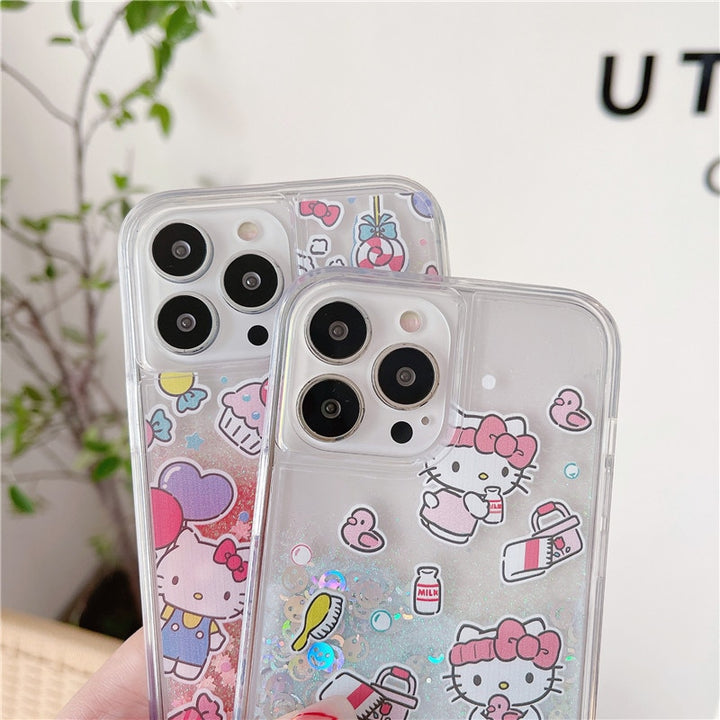 Sanrio Hello Kitty Quicksand Glitter iPhone Case - Juneptune