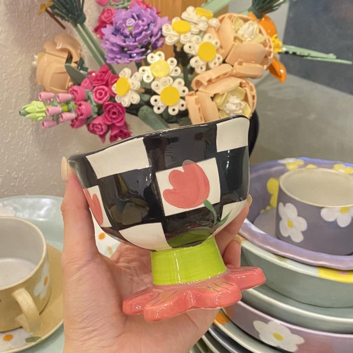 Kawaii Flower Ceramic Dessert Bowl - Juneptune