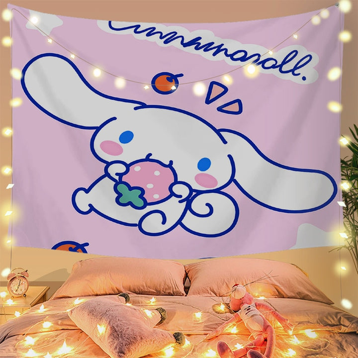 Sanrio Kawaii Cinnamoroll Wall Decoration Tapestry - Juneptune