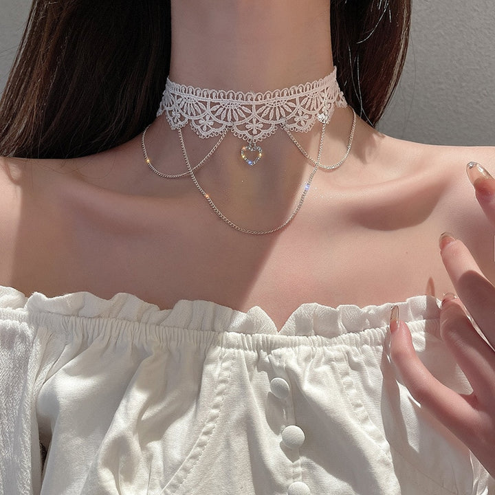 Coquette Aesthetic Lace Choker - Juneptune