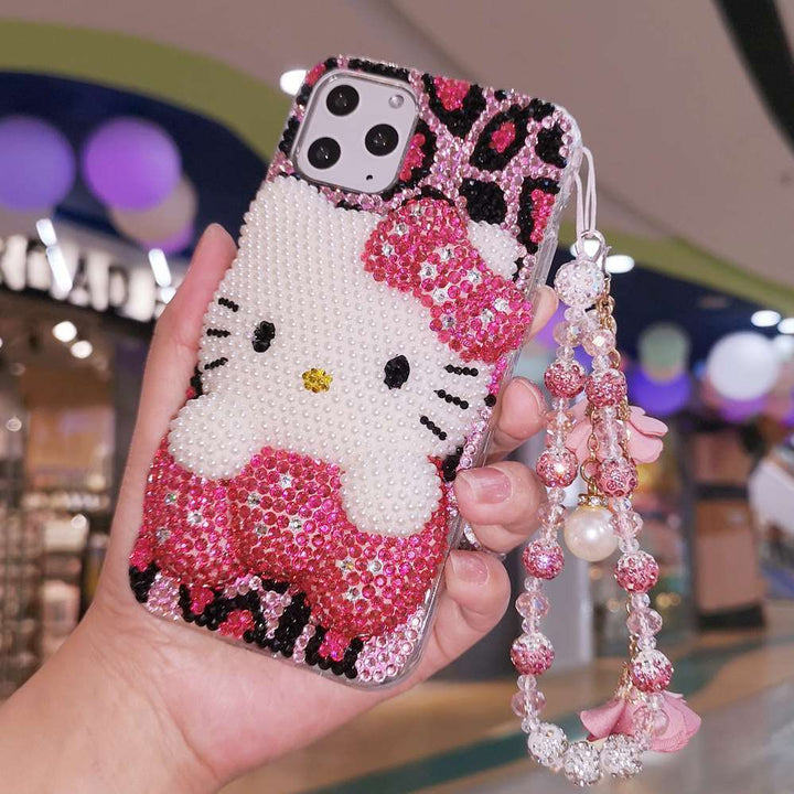 Sanrio Hello Kitty Rhinestone iPhone Case With Chain - Juneptune
