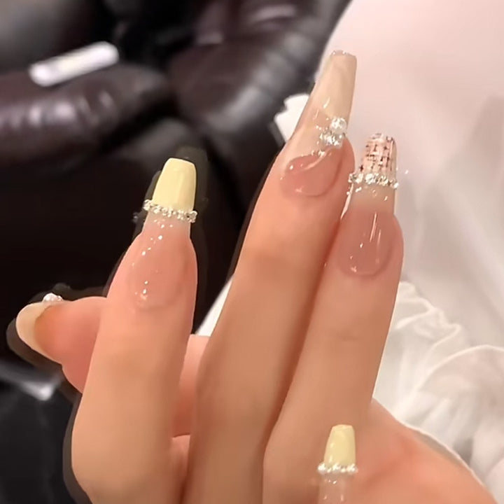 24pcs/Box Press On Cute Aesthetic False Nails - Juneptune