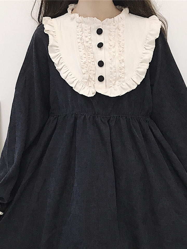 Lolita Oversized Black Dress - Juneptune