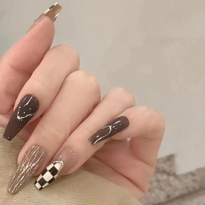 24pcs/Box Press On Long Aesthetic False Nails - Juneptune