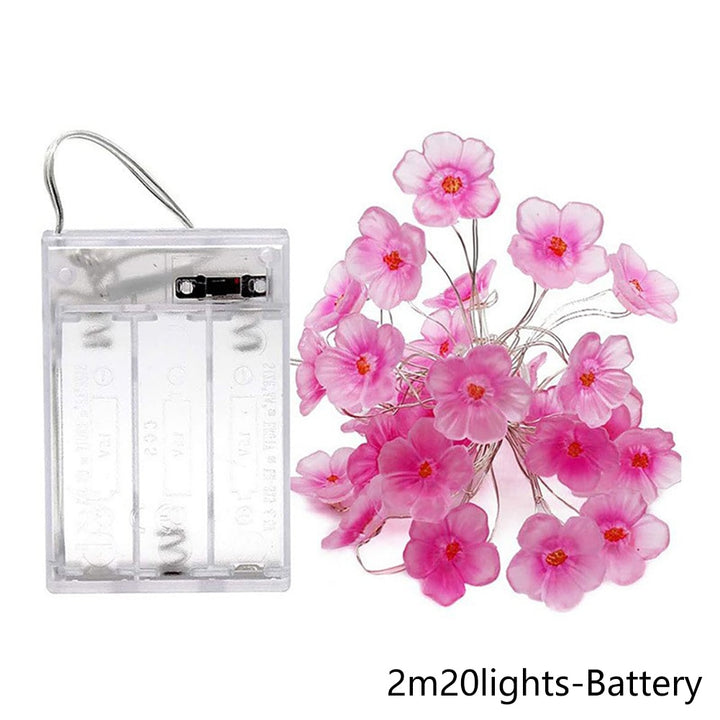 Cottagecore Pink Cherry Blossom String Led Lights - Juneptune