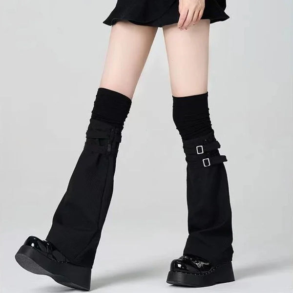 Buckle Strap Flare Leg Warmers