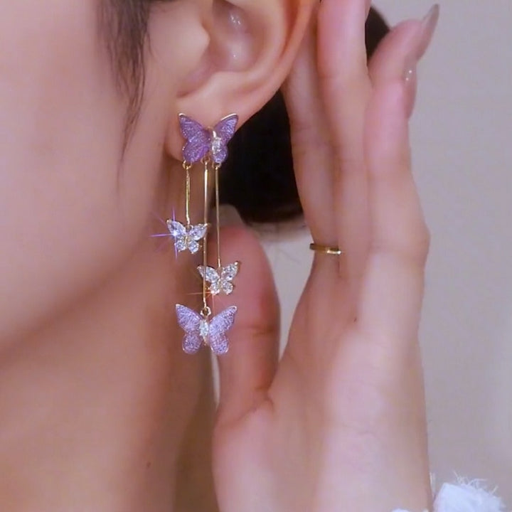 Fairy Y2K Butterfly Tassel Ear Clips - Juneptune