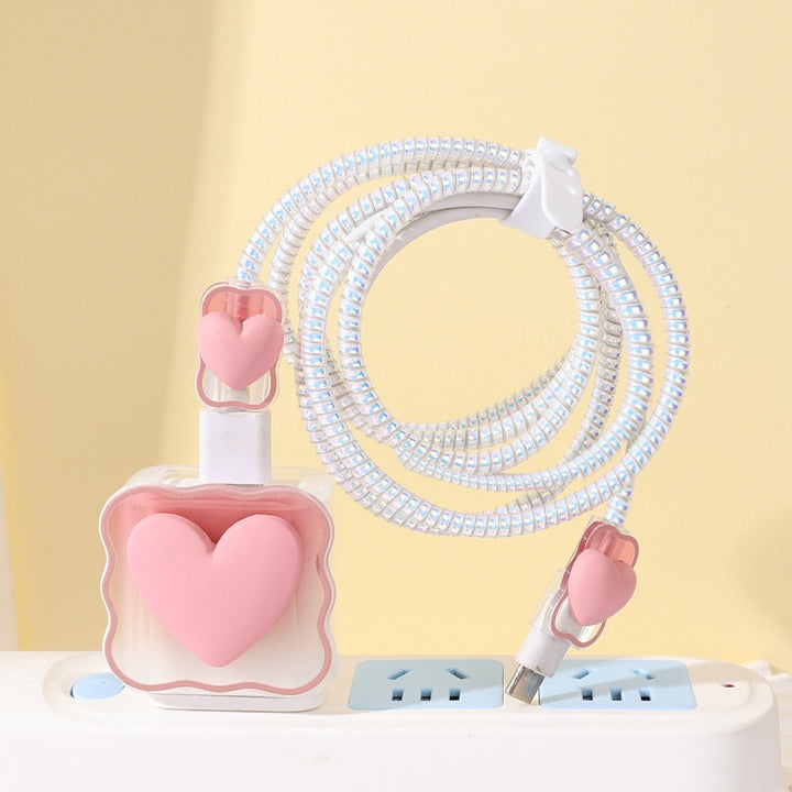 Cute Heart Silicone Cable Protector for iPhone - Juneptune