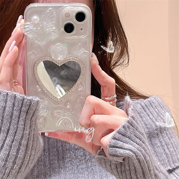 Butterfly Heart Mirror iPhone Case - Juneptune