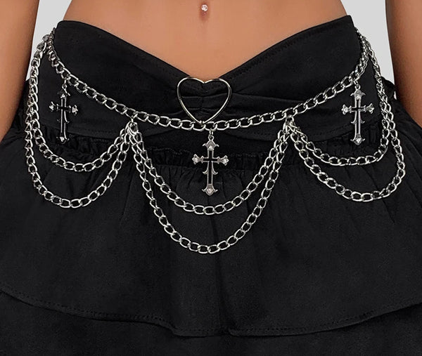 Heartfall Gothic Chain Cross Belt