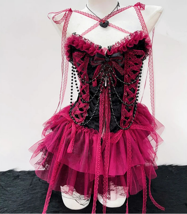 Scarlet Rose Gothic Corset Outfit Set