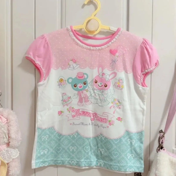 Teddy & Bunny Pastel Fairytale Crop Top