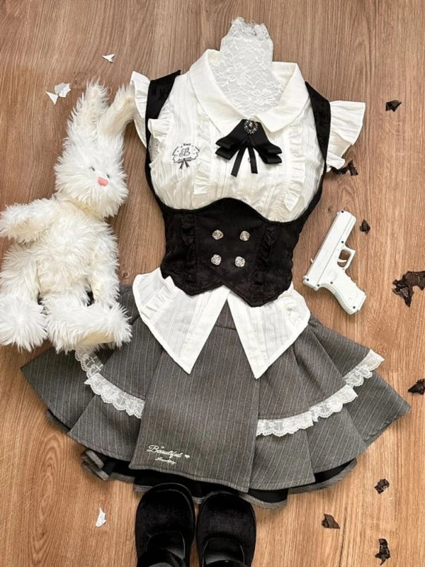 Dark Academia Lace Outfit Set