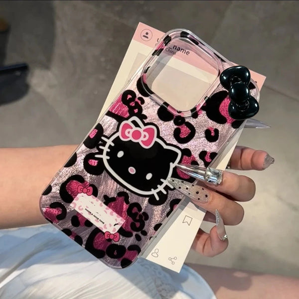 Pink Leopard Print Sugarcat iPhone Case