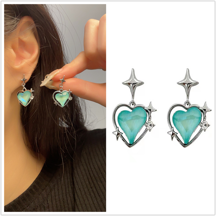 Harajuku Heart Drop Earrings - Juneptune