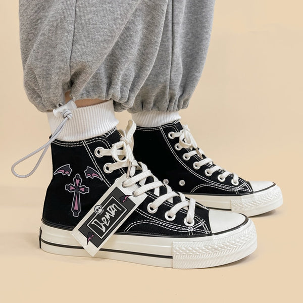 Kawaii Purple Bat High Top Shoes - Juneptune