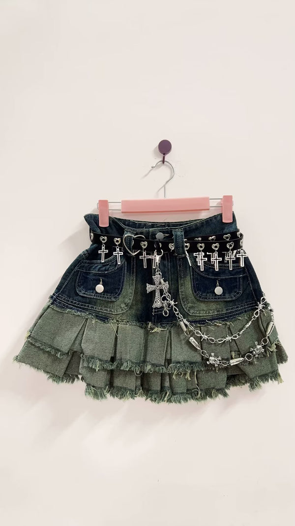 Y2K Punk Mini Skirt - Juneptune