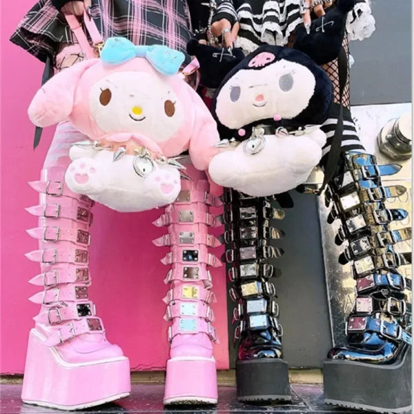 Harajuku Extreme Buckle Platform Boots
