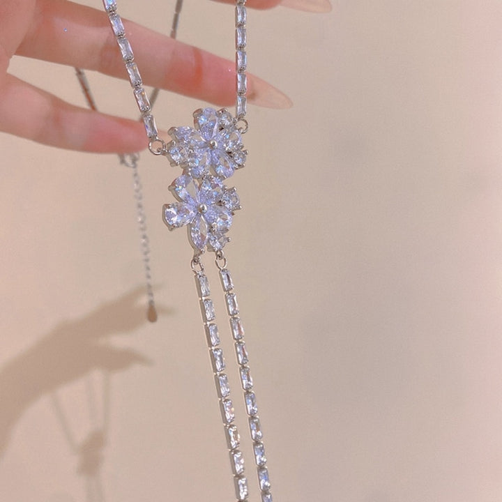 Korean Inspired Flower Jewelry Set Necklace Earrings - Juneptune