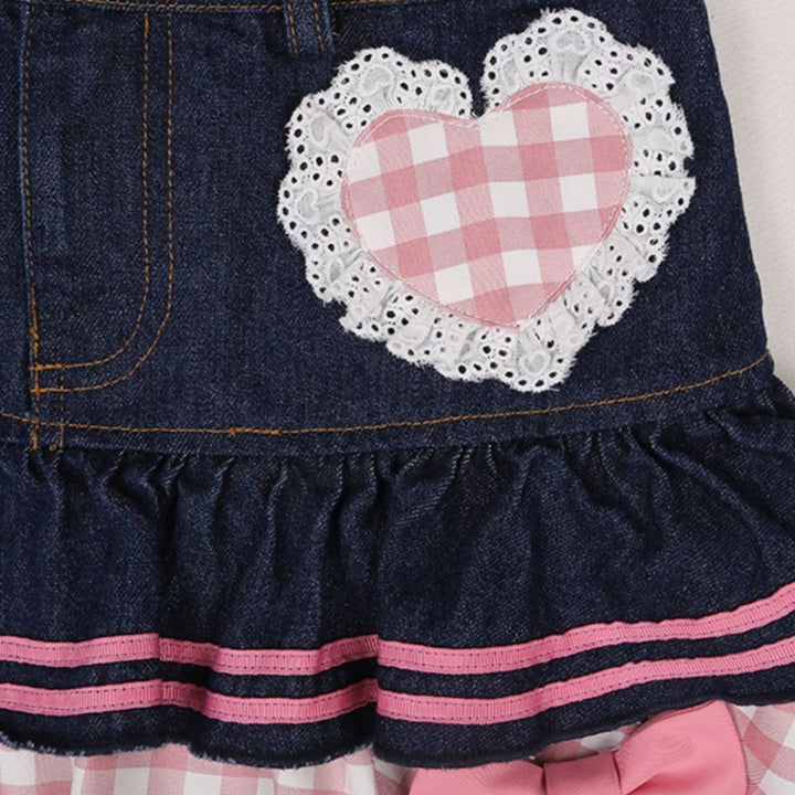 Lolita Kawaii Preppy Denim Skirt - Juneptune