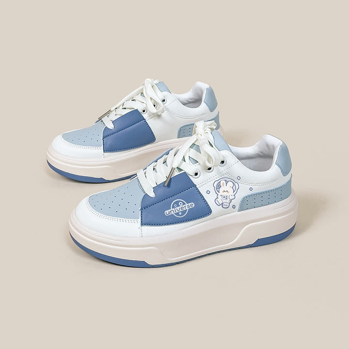 Kawaii Blue Bunny Chunky Sneakers - Juneptune