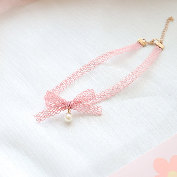 Kawaii Peach Pink Choker Necklace - Juneptune