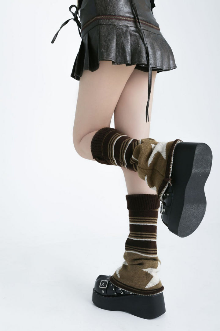 Y2K Gyaru Star Leg Warmers - Juneptune