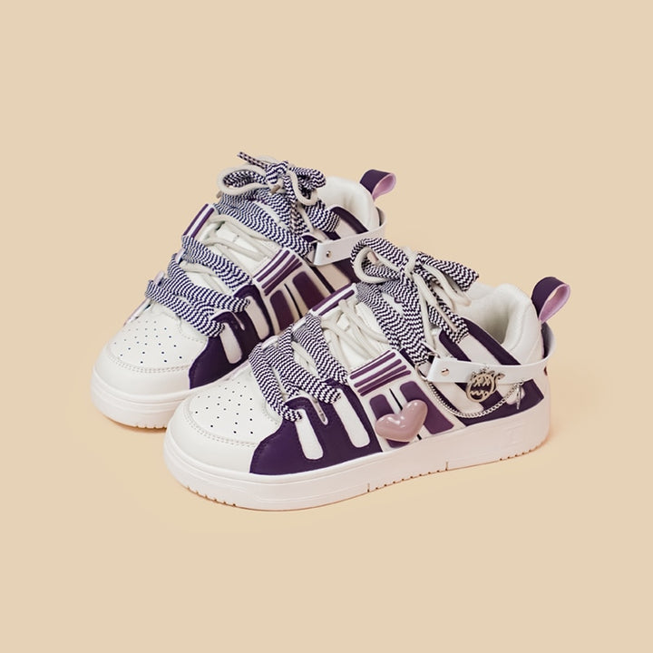 Purple Heart Chunky Sneakers - Juneptune