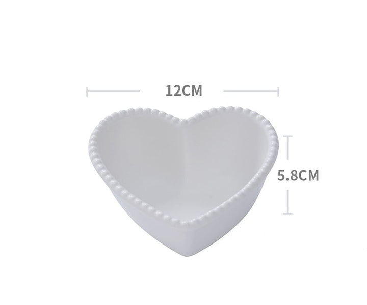 Kawaii Heart Shaped Ceramic Plate - Juneptune