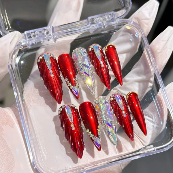 Ruby Shard Inferno Nails Set